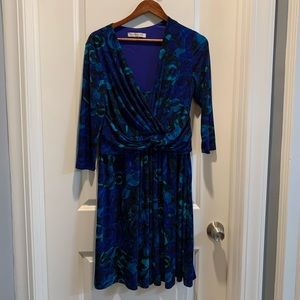 Evan-Picone Size 12 Flower Pattern Dress with Side Zipper